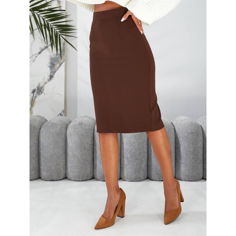 Спідниця олівець - висока посадка, арт. 892, шоколад