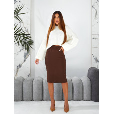 Спідниця олівець - висока посадка, арт. 892, шоколад