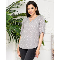Блуза 158, горох серый