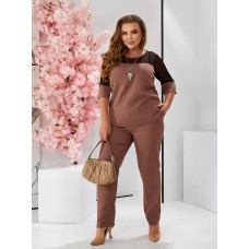 Брючний костюм з біжу, арт. 153, кава