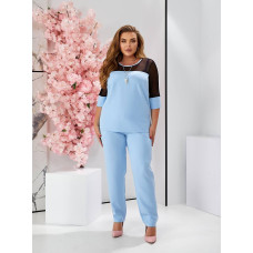 Брючний костюм з біжу, арт. 153, блакитний