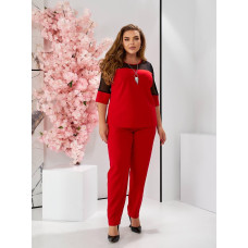 Брючний костюм з біжу, арт. 153, червоний