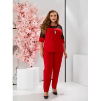 Брючний костюм з біжу, арт. 153, червоний