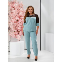 Брючний костюм з біжу, арт. 153, м'‎ята