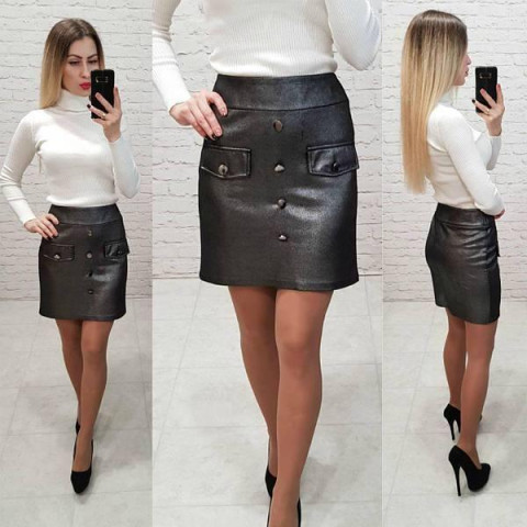 Спідниця з ґудзиками, арт 321, чорний