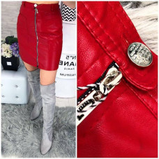 Спідниця з екошкіри, арт.308, червоний