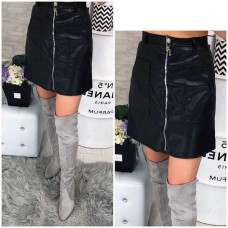 Спідниця з екошкіри, арт.308, чорний