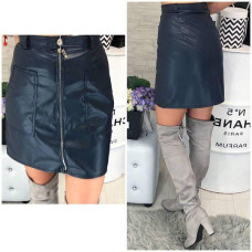 Спідниця з екошкіри, арт.308, синій