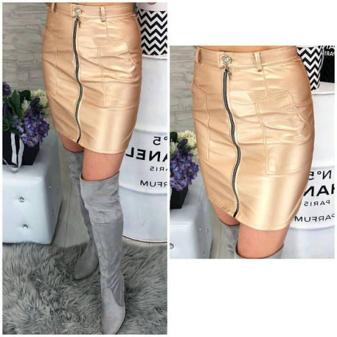 Спідниця з екошкіри, арт.308, золото