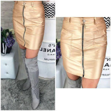 Спідниця з екошкіри, арт.308, золото