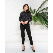 Блуза в горох, арт. 600, чорний