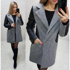 Пальто 821/2 чорно сірий