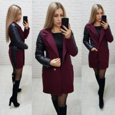Пальто 821/2 чорно бордо
