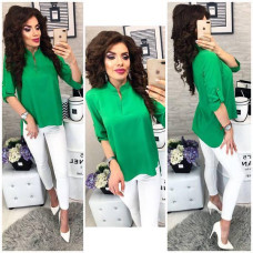 Жіноча блуза з подовженою спинкою, арт. 749, зелений