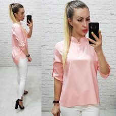 Жіноча блуза з подовженою спинкою, арт. 749, пудра