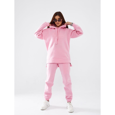 Костюм з подовженим худі, арт. 464, рожевий