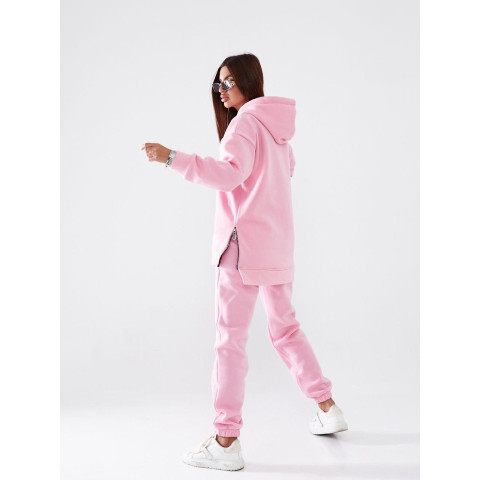 Костюм з подовженим худі, арт. 464, рожевий