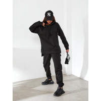 Костюм з подовженим худі, арт. 464, чорний