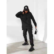 Костюм з подовженим худі, арт. 464, чорний