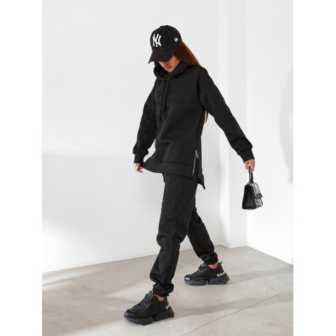 Костюм з подовженим худі, арт. 464, чорний