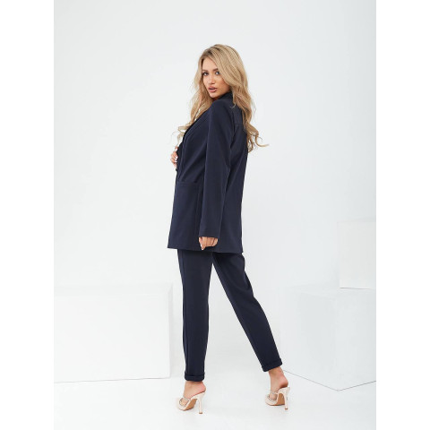 Костюм з подовженим жакетом, арт.458, синій