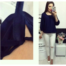Блуза 776 темно синій