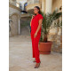 Костюм з поясом, арт 428, червоний