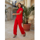 Костюм з поясом, арт 428, червоний