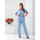 Костюм з поясом, арт 428, блакитний