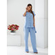Костюм з поясом, арт 428, блакитний