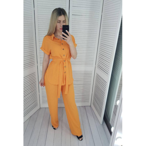 Костюм з поясом, арт 428, оранжевий