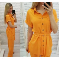 Костюм з поясом, арт 428, оранжевий