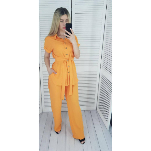 Костюм з поясом, арт 428, оранжевий