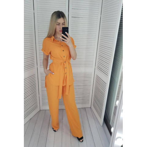 Костюм з поясом, арт 428, оранжевий