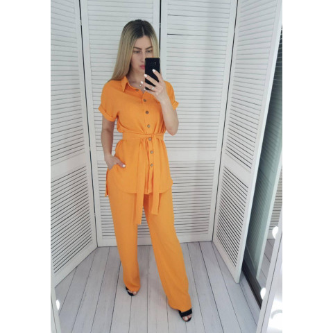 Костюм з поясом, арт 428, оранжевий
