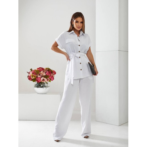 Костюм з поясом, арт 428, білий