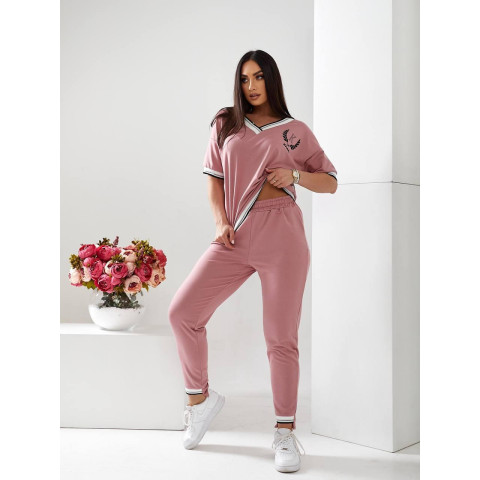 Вишуканий спортивний костюм, арт. 477, пудра