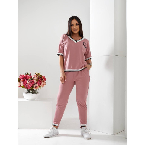 Вишуканий спортивний костюм, арт. 477, пудра