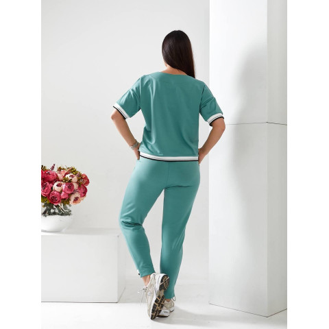 Вишуканий спортивний костюм, арт. 477, сіро - зелений