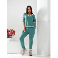 Вишуканий спортивний костюм, арт. 477, сіро - зелений