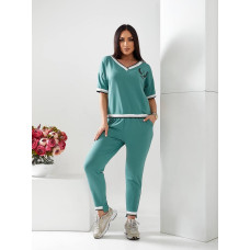 Вишуканий спортивний костюм, арт. 477, сіро - зелений