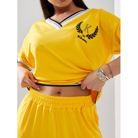 Вишуканий спортивний костюм, арт. 477, жовтий