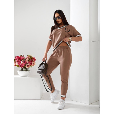 Вишуканий спортивний костюм, арт. 477, кава