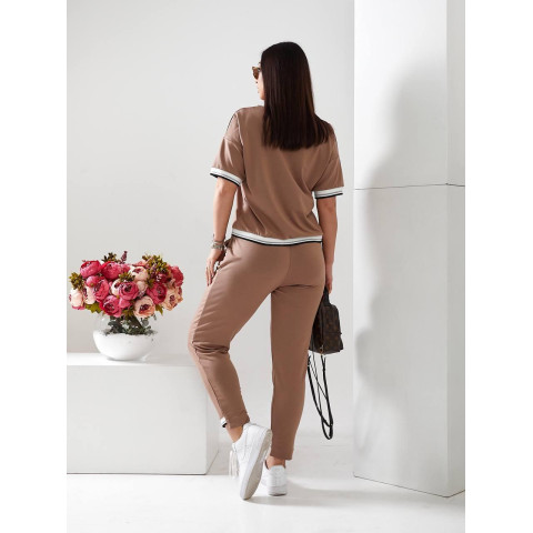 Вишуканий спортивний костюм, арт. 477, кава