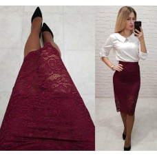 Гіпюрова спідниця 814 вишня