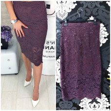 Гіпюрова спідниця 814 слива