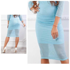 Гіпюрова спідниця 814/2 блакитний