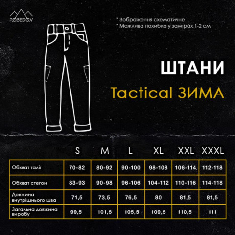 Штани-карго Pobedov trousers Tactical ЗИМА Хакі