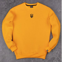 Світшот Pobedov 007 ЗИМА - Герб 4см наклейка чорна Жовтий