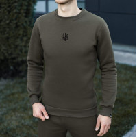 Світшот Pobedov 007 ЗИМА - Герб 4см наклейка чорна Хакі